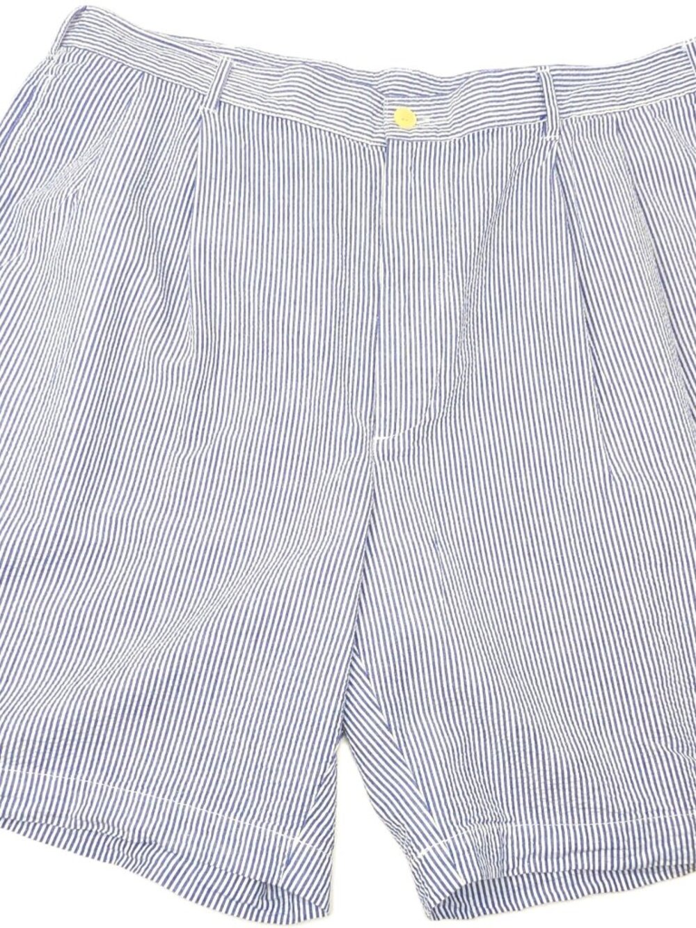 Mens Blue Seersucker Pleated Shorts Jos A Bank 36 x 8 Cotton